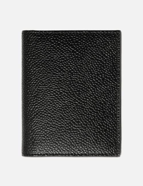 Thom Browne Pebble Grain Leather Double Cardholder - Black