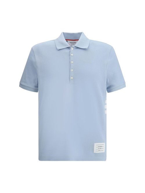 Thom Browne Polo Shirt In Light Blue Cotton - MJP110P00050480