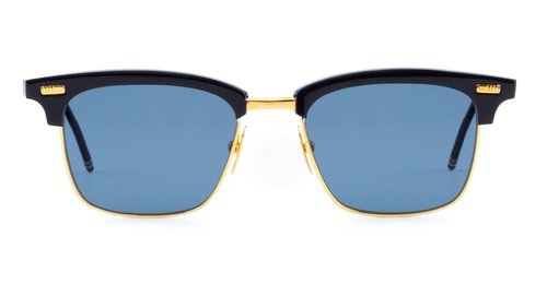Thom Browne Rectangular Navy Melange Sunglasses - UES711A-G0003-007-52