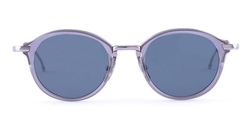 Thom Browne Round Satin Crystal Grey Black Iron Sunglasses - UES011A-G0003-068-49