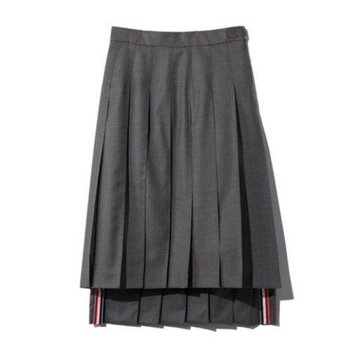 Thome Ladies Med School Uniform Pleated Skirt - Brown/Gold Tone/Grey - FGC400V02872035