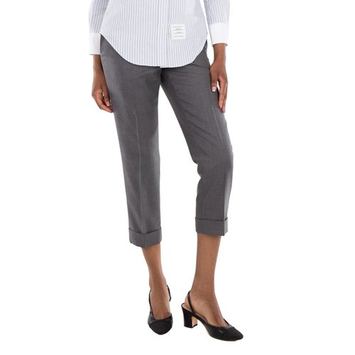 Thome low Rise Side Tab Wool Trousers - Brown/Grey - FTC392A00626035
