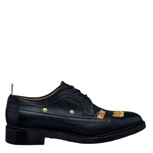 Thome Snap Long Wingtip Brogue In - Black/Brown/Yellow - MFD240B06257001