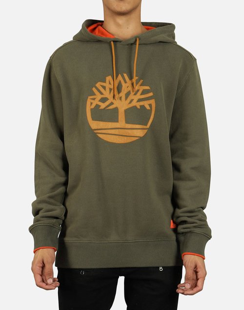Timberland BASIC TREE LOGO PULLOVER HOODIE - Olive Green - TB0A1OHEA58