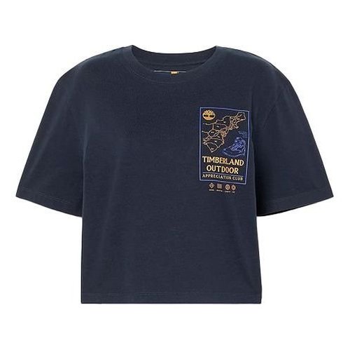 Timberland Cropped T-Shirt - Navy/Orange - A6HRD-433
