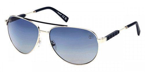Timberland Smoke Polarized Pilot Sunglasses TB9282 32D 61 - Gold Tone - TB928232D61