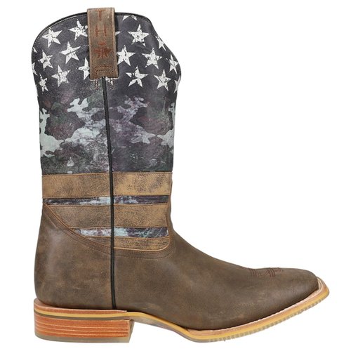 Tin Haul Freedom Patriotic Square Toe Pull On Cowboy Boots - Blue/Brown - 14-020-0007-0220