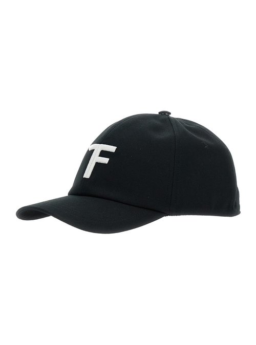 Tom Ford Black Baseball Cap With Logo Embroidery On The FrOnt And Logo Lettering On The Rear In CottOn Man - MH004TCN057G_3NW02