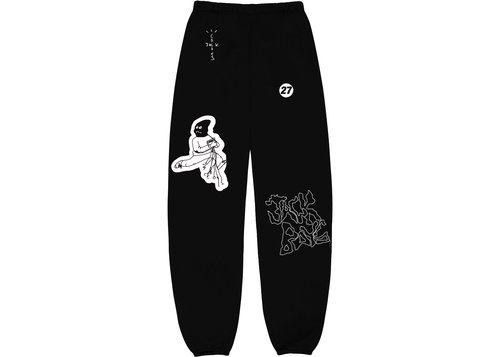 Travis Scott JACKBOYS Mask On Sweatpants - Black