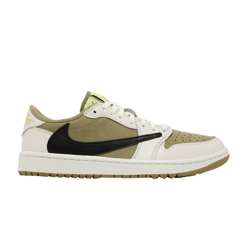 Travis Scott x Air Jordan 1 Low Golf - Neutral Olive/Sail/Light Lemon Twist/Black - FZ3124-200