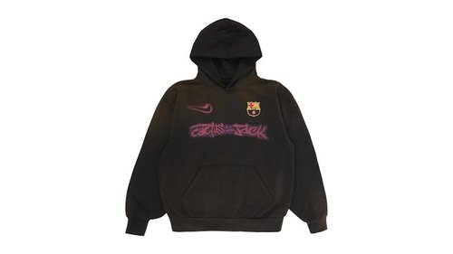 Travis Scott x Nike x FC Barcelona Spray Logo Hoodie - Black