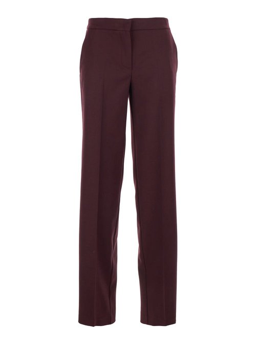 TwinSet Violet Pants With COncealed FrOnt Closure And Logo Plaque On The Rear In Wool Blend Stretch - 252TT212912635