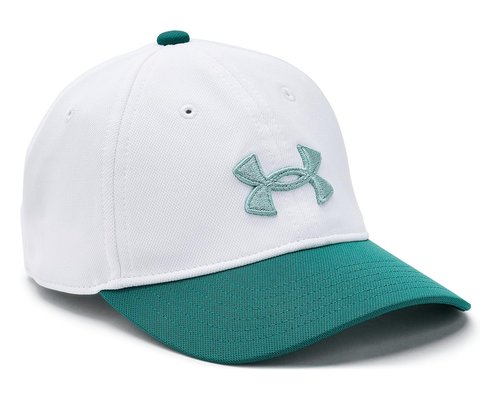 Under Armour Blitzing Hat Adjustable Little Kids/Big Kids Caps - White/Rack Green/Enamel Blue - 1376712-102