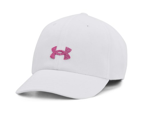 Under Armour Blitzing Wrapback Caps - White/Metallic Pink Edge - 1376706-101