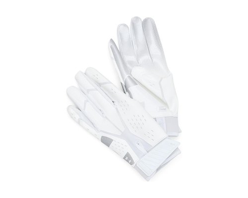 Under Armour Blur Football Gloves Findings - White/White/Metallic Silver - 6010774-100