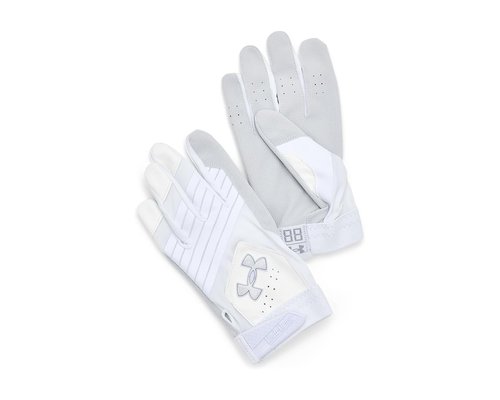 Under Armour Clean Up Baseball Gloves Over-Mits Gloves - White/White/Metallic Silver - 6000253-100