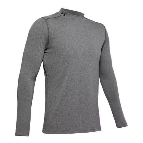 Under Armour ColdGear Armour Fitted Mock Long Sleeve T-shirt - Charcoal Light Heather/Black - 1345703-019