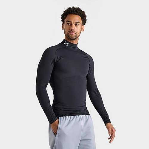 Under Armour ColdGear Compression Mock Training Top - Black/White - 1366072-001
