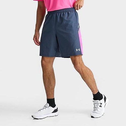 Under Armour Core+ Woven Shorts - Downpour Grey/Rebel Pink - 1385978-044