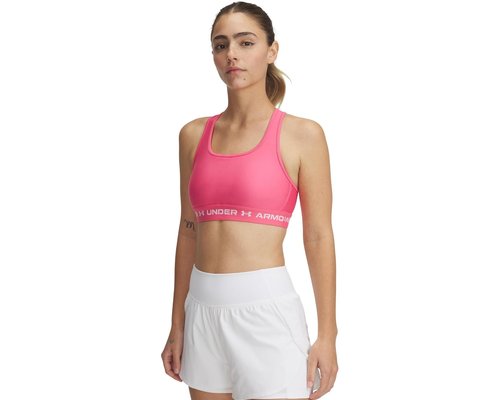 Under Armour Crossback Mid Impact Bra Lingerie 'Super Pink/White ...
