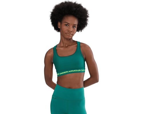 Under Armour Crossback Mid Impact Bra Lingerie - Rack Green/Hyper Green - 1361034-338