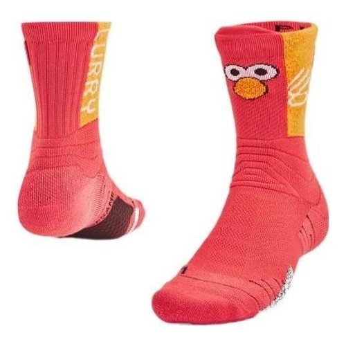Under Armour Curry x Sesame Street Playmaker Crew Socks - Red/Yellow - 1358779-854