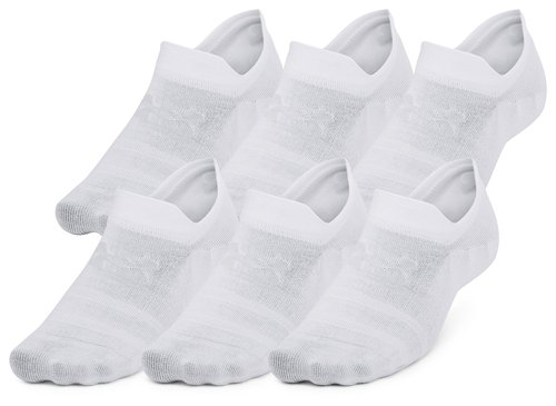 Under Armour Essential 6 Pack Ultra Low Socks - White/White/Halo Grey - 1386240-100