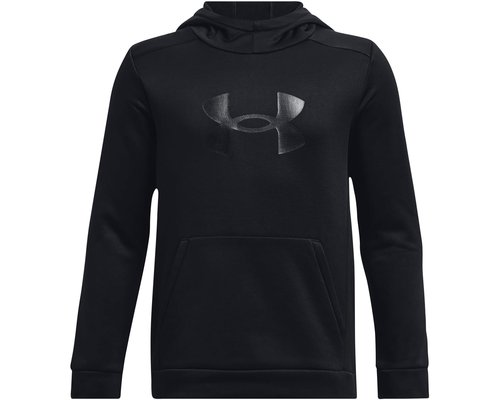 Under Armour Fleece Big Logo Hoodie Big Kids Clothing - Black/Black - 1379799-001