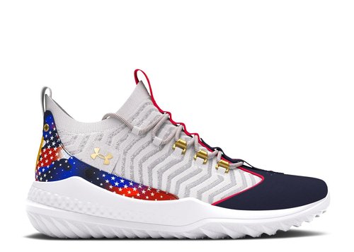 Under Armour Harper 9 TF - White/Midnight Navy Blue/Metallic Gold - 3027440-101