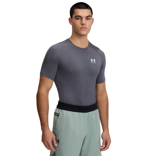 Under Armour HeatGear Armour Compression S/S Football T-Shirt - Castlerock/White - 1361518-025