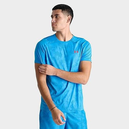 Under Armour HeatGear Fitted Camo Short-Sleeve Training Top - Capri/Racer Red - 1372802-419