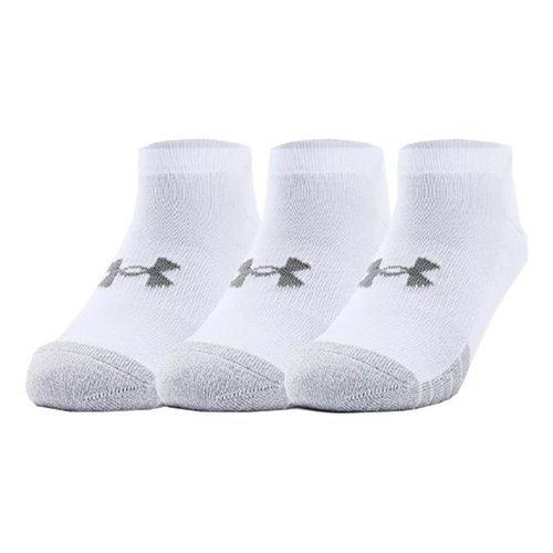 Under Armour HeatGear No Show Socks 3-Pack - White/Grey - 1346755-100
