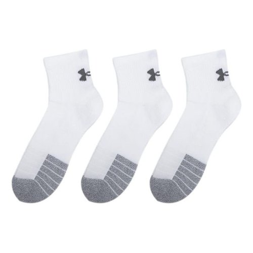 Under Armour HeatGear Quarter Socks 3-Pack - White/Grey - 1353262-100