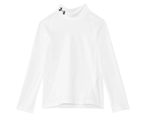 Under Armour HeatGearr Armour Mock Long Sleeve Big Kids Clothing - White/Black - 1369477-100