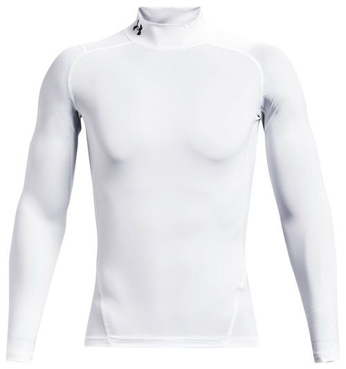 Under Armour HG Armour Comp Mock Long Sleeve - White/Black - 1369606-100