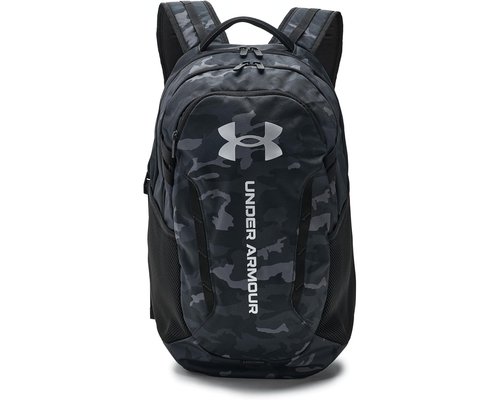 Under Armour Hustle 6.0 Backpack Backpack Bags - Black/Black/Metallic Silver - 1384672-007