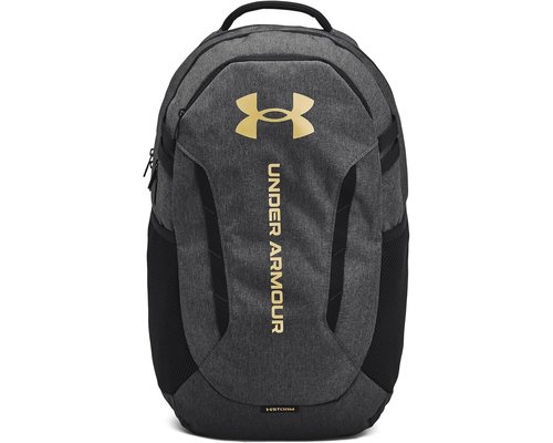 Under Armour Hustle 6.0 Backpack Backpack Bags - Black Full Heather/Black/Metallic Gold - 1384672-005