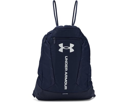 Under Armour Hustle Sackpack Backpack Bags - Midnight Navy/Midnight Navy/Metallic Silver - 6000519-410