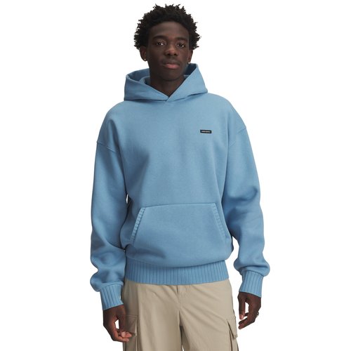 Under Armour Icon Heavy Rib Hoodie - Blue Smoke/White - 6008900-418