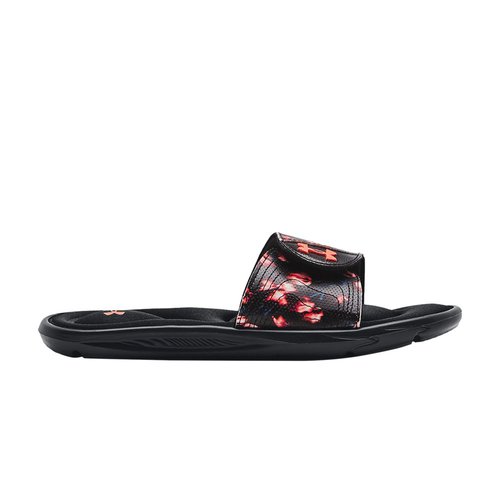 Under Armour Ignite 6 Graphic Strap Slide - Black/Afterglow - 3024453-006