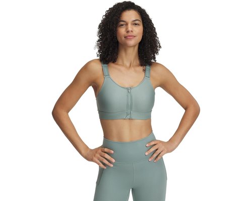 Under Armour Infinity High Impact Zip Sports Bra Bra - Silica Green - 1384118-348