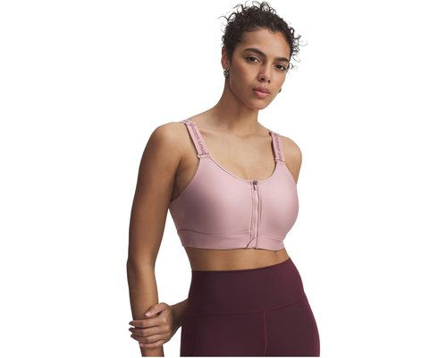 Under Armour Infinity High Impact Zip Sports Bra Bra - Tourmaline Pink/Maroon Mist - 1384118-673