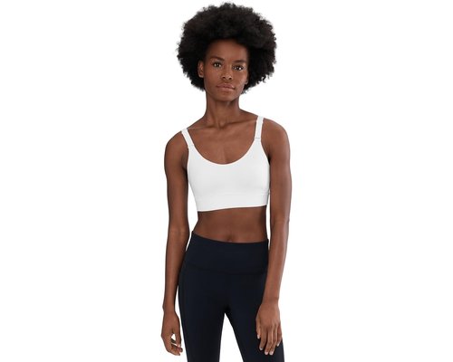 Under Armour Infinity Mid Impact Sports Bra Bra - White/White - 1384123-101