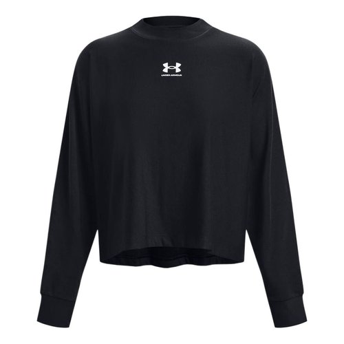 Under Armour Logo Rival Terry Oversized Crew - Black - 1376995-001