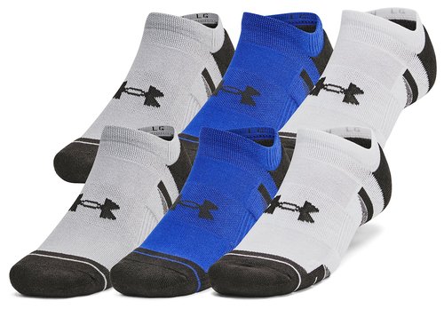Under Armour Perf Tech 6 Pack No Show Socks - Royal/Royal/Jet Grey - 1386243-400