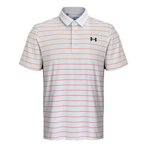 Under Armour Playoff 3.0 Stripe Polo Shirt - Grey/Orange - 1378676-014