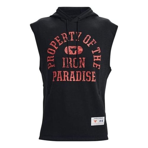 Under Armour Project Rock Sleeveless Hoodie - Black/Red - 1367034-001