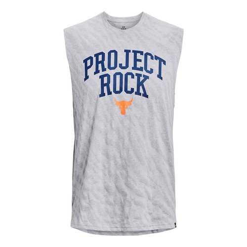 Under Armour Project Rock Sleeveless Tank - Grey/Blue/Orange - 1379019-011