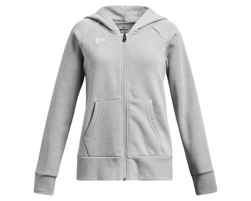 Under Armour Rival Fleece Full Zip Hoodie Big Kids Clothing - Mod Gray Light Heather/White - 1379527-012