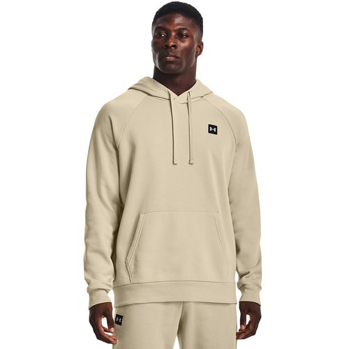 Under Armour Rival Fleece LC Logo Hoodie - Onyx White/Khaki Base - 1357092-289